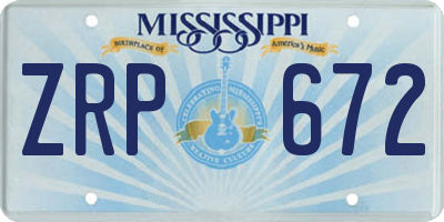 MS license plate ZRP672
