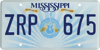 MS license plate ZRP675