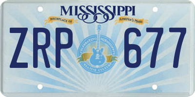MS license plate ZRP677
