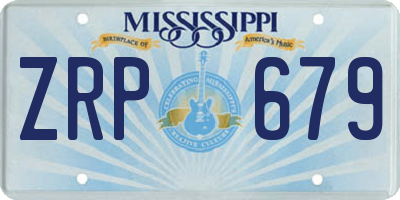 MS license plate ZRP679