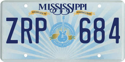 MS license plate ZRP684