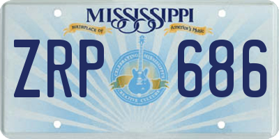 MS license plate ZRP686