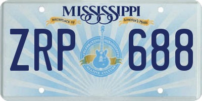 MS license plate ZRP688
