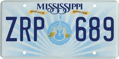 MS license plate ZRP689