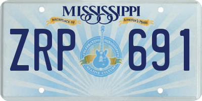 MS license plate ZRP691