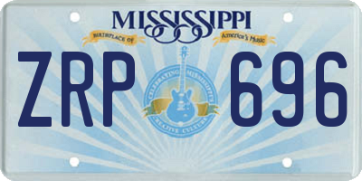 MS license plate ZRP696