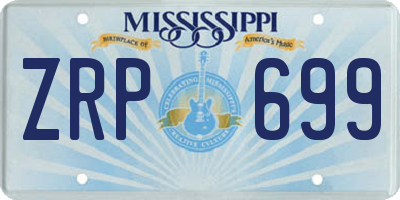 MS license plate ZRP699