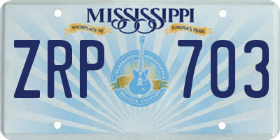 MS license plate ZRP703