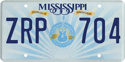 MS license plate ZRP704