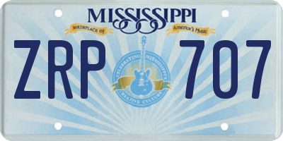 MS license plate ZRP707