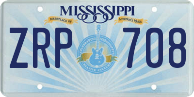 MS license plate ZRP708