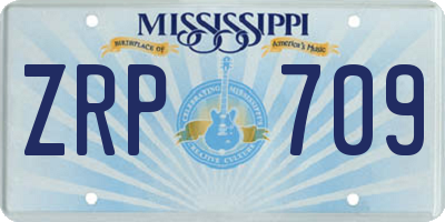 MS license plate ZRP709