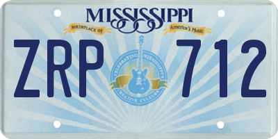 MS license plate ZRP712