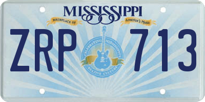 MS license plate ZRP713