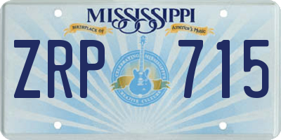 MS license plate ZRP715