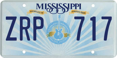 MS license plate ZRP717