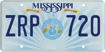 MS license plate ZRP720