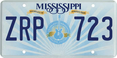 MS license plate ZRP723