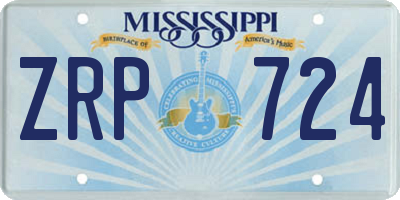 MS license plate ZRP724