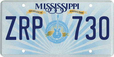MS license plate ZRP730