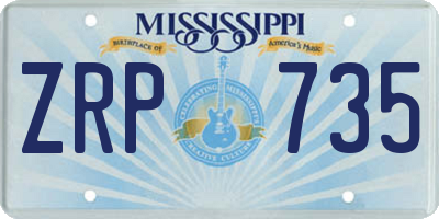 MS license plate ZRP735