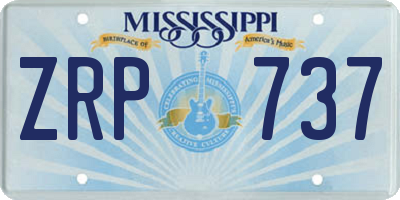 MS license plate ZRP737