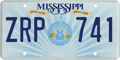 MS license plate ZRP741