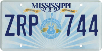 MS license plate ZRP744
