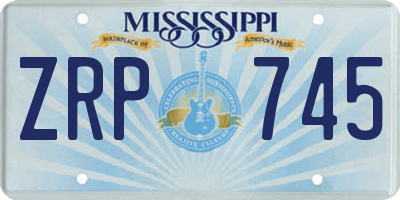 MS license plate ZRP745
