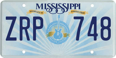 MS license plate ZRP748