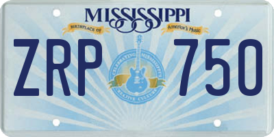MS license plate ZRP750