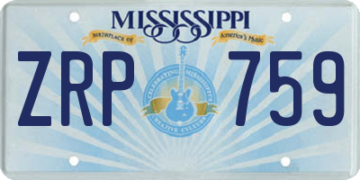 MS license plate ZRP759