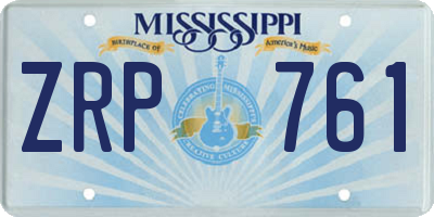 MS license plate ZRP761