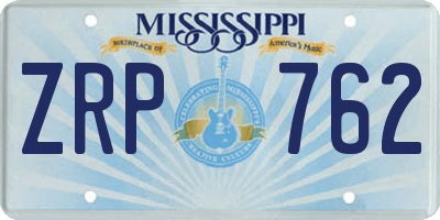 MS license plate ZRP762