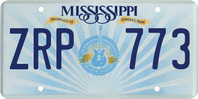 MS license plate ZRP773