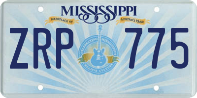 MS license plate ZRP775