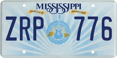 MS license plate ZRP776