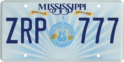MS license plate ZRP777