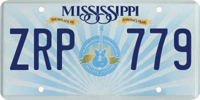 MS license plate ZRP779