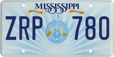 MS license plate ZRP780