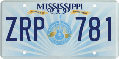 MS license plate ZRP781