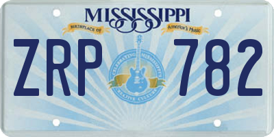 MS license plate ZRP782