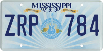 MS license plate ZRP784