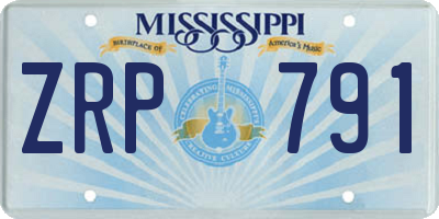 MS license plate ZRP791
