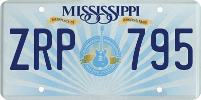 MS license plate ZRP795