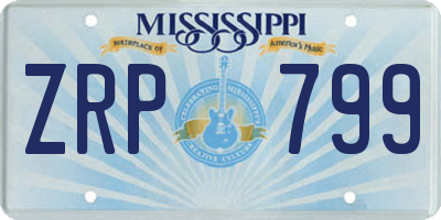 MS license plate ZRP799
