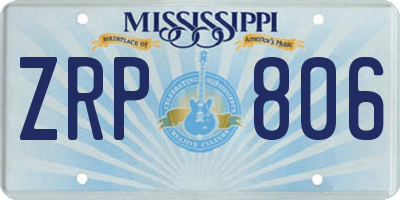 MS license plate ZRP806