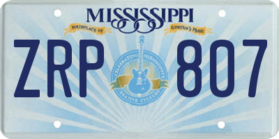 MS license plate ZRP807