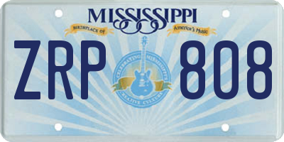 MS license plate ZRP808
