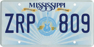 MS license plate ZRP809